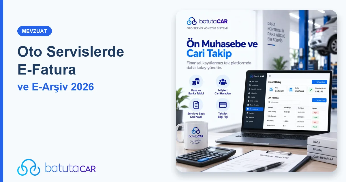 Oto servislerde e-fatura ve e-arşiv zorunluluğu 2026