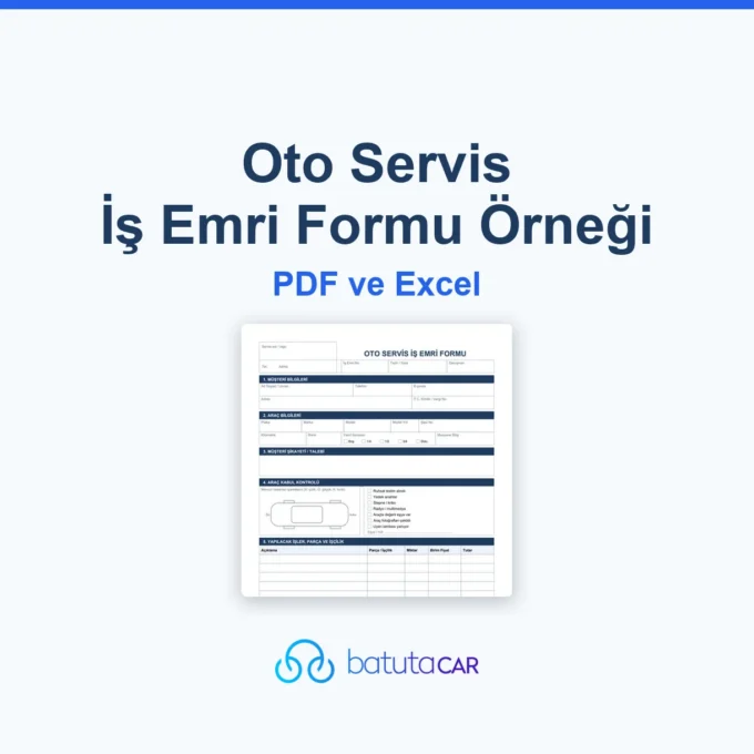 Oto servis iş emri formu örneği: ücretsiz PDF ve Excel şablonu
