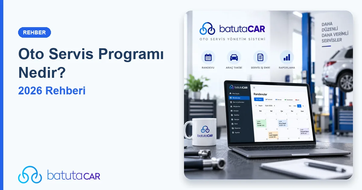 Oto servis programı nedir: BatutaCar ile iş emri, randevu ve raporlama